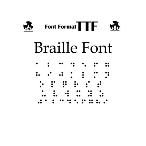 Braille Font Format Ttf Alphabet Letters Etsy