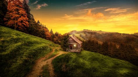 House On Mountains Art Hd Artist 4k Wallpapers Images