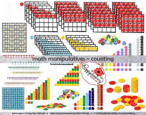 Math Manipulatives Counting Clipart Mega Bundle Set By Poppydreamz