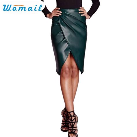 Aliexpress Com Buy Womail Newly Design Women Leather Slit Skirt