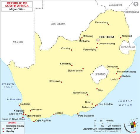 Cities In South Africa South Africa Cities Map