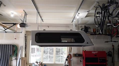 They also go by the name camper shells and that's for a good reason. I built this Camper Shell Removal Hoist for my Garage. #handmade #crafts #HowTo #DIY | Camper ...