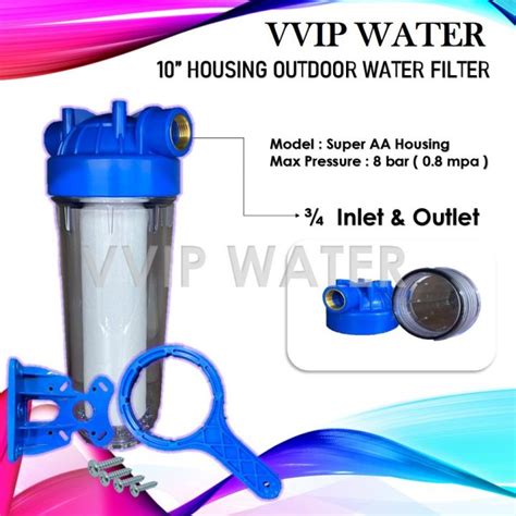 10 Housing Pp Water Filter 34 Max 3bar Or 8bar Or Ecotech Brand