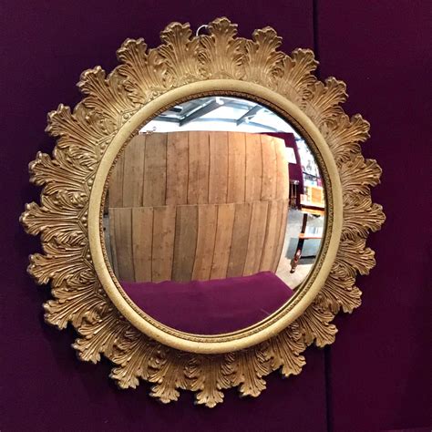 Vintage Sunburst Style Convex Wall Mirror Antique Mirrors Hemswell