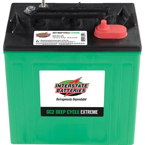 Interstate Gc2 Deep Cycle Extreme Golf Cart Battery — 6v 225ah Model