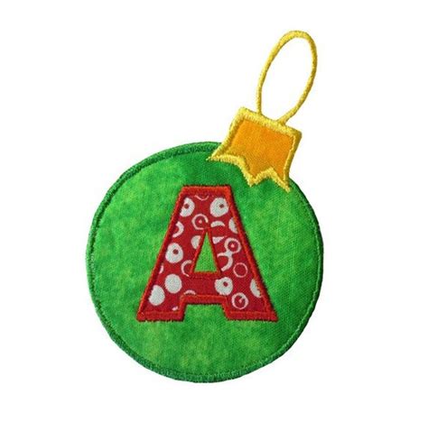 Items Similar To Christmas Ornament Alphabet Applique Machine