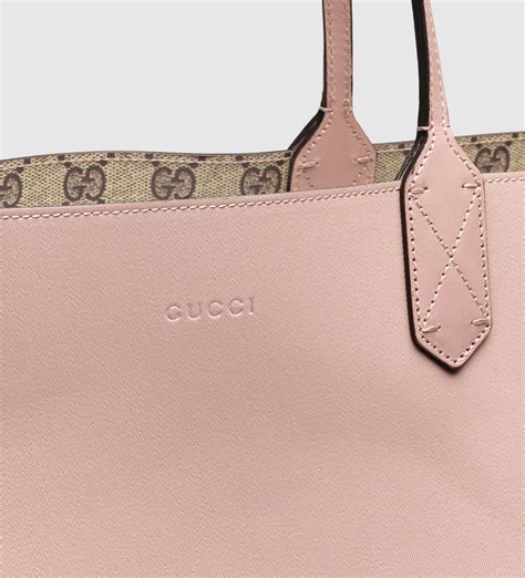 Lyst Gucci Reversible Gg Leather Tote In Pink