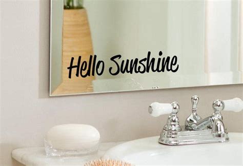 Hello Sunshine Positive Inspirational Bathroom Mirror Wall Vinyl Decal Sticker Home Decor