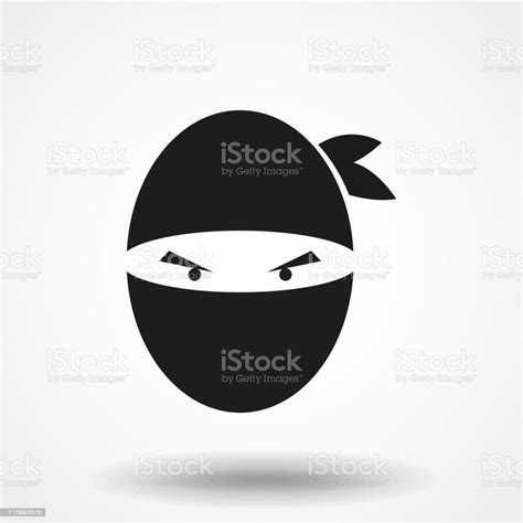 Ninja Warrior Icon Simple Black Serious Ninja Head Logo Stock