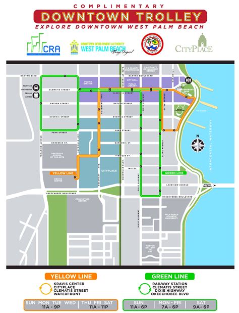 West Palm Beach Trolley map - Ontheworldmap.com