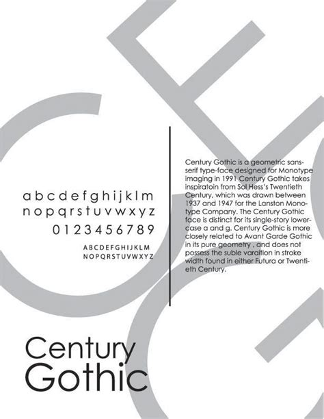 Century Gothic Typeface Poster Typography Pinterest Gothic