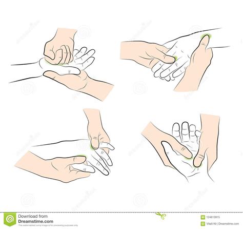 Hand Massage Medical Recommendations Vector Illustration Stock