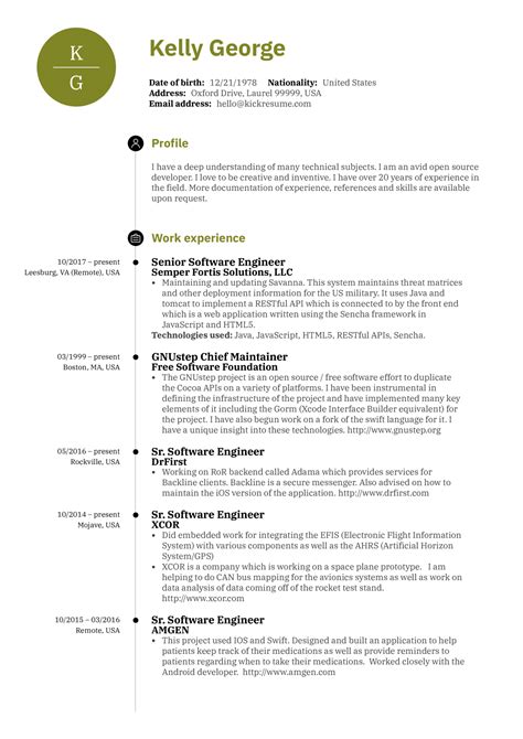 Looking to create the perfect software engineer resume? Resume Examples by Real People: Senior software engineer resume sample | Kickresume