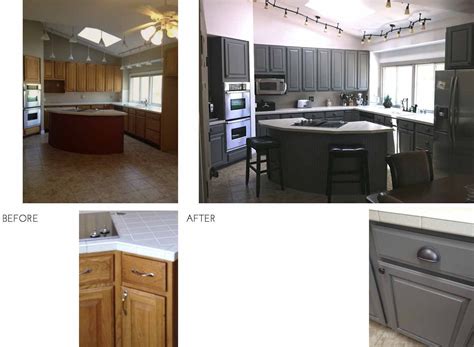 Grey Painted Oak Kitchen Cabinets Before And After Iwn Kitchen