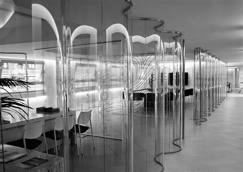 Curved Glass Walls Coffee Shop Interior Design Glass Partition Wall Salon Interior Design