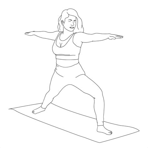 Coloring Pages Character In Yoga Pose Vector Character Illustration