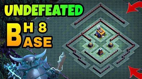 Undefeated Builder Hall 8 Base Layout With Replay Bh8 Best Trophy