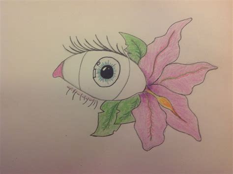 Flower Eye Drawings Art Humanoid Sketch