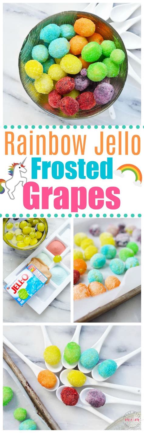 Rainbow Jello Frosted Grapes Recipe Rainbow Frosted Grapes Are Fun