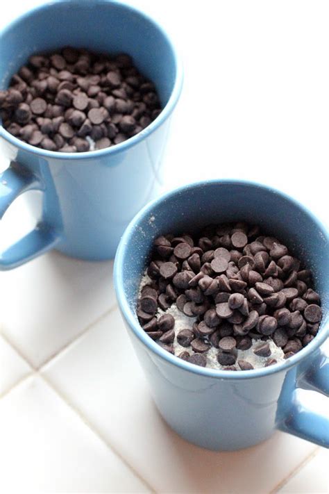 This is a small cake so you can use an 8 oz mug and it should just reach the top when finished cooking. DIY Chocolate Chip Cookie Dough Mug Cake - The Idea King