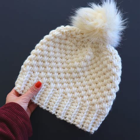 One Hour Chunky Crochet Beanie Easy Free Pattern And Video Tutorial