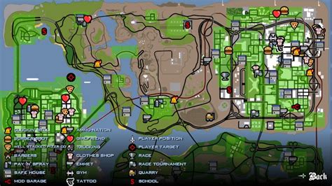 GTA San Andreas Weapons Locations Map