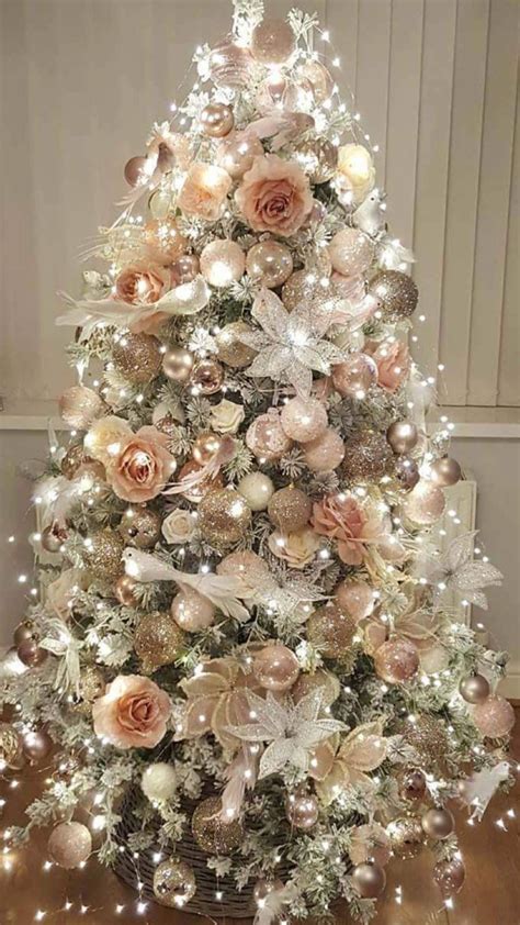 Rose Gold And Blush Pink ~ A Pretty Combination Elegant Christmas Trees