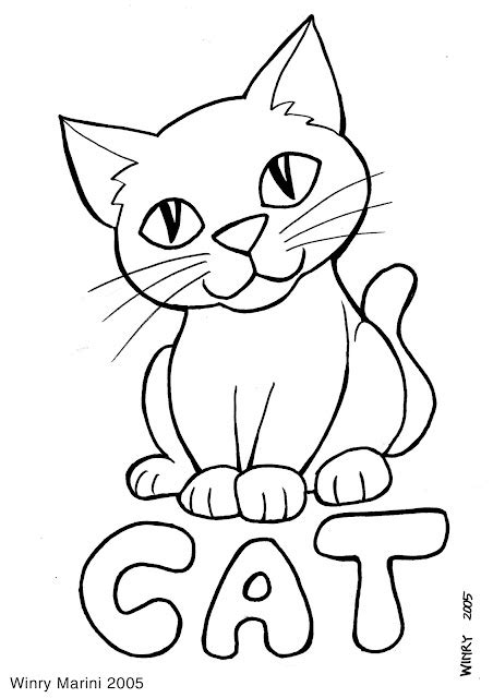 art  lore cat coloring page mewarnai kucing