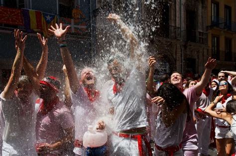 Pamplona Swamped With Thousands Of Wild And Wine Soaked Thrillseekers