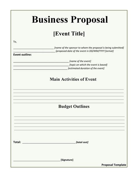 Free Printable Business Proposal Template Printable Templates