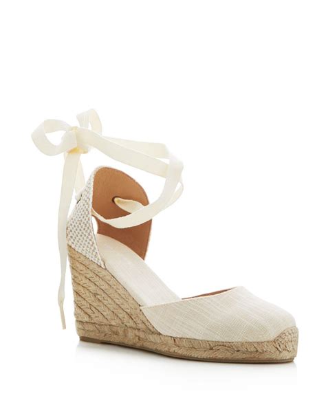 Soludos Wedge Lace Up Espadrille Sandal In White Save 2 Lyst
