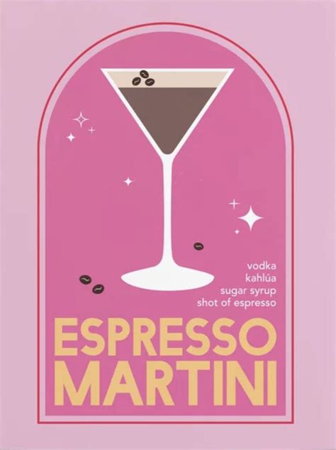 Espresso Martini Cocktail Poster By April Lane Art In 2024 Espresso Martini Printable Wall