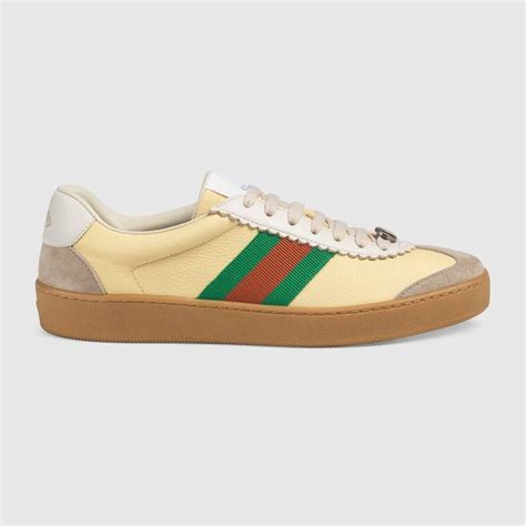 Shop The G74 Leather Sneaker With Web By Gucci Inspired By Retro