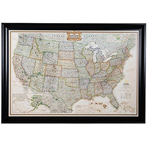 24x36 United States Usa Us Executive Wall Map Poster Mural Pushpin