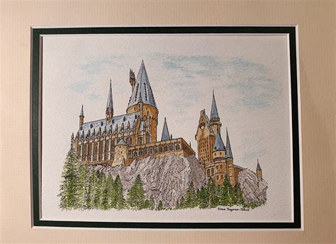 Hogwarts Watercolour Hogwarts Painting Hogwarts Picture Etsy