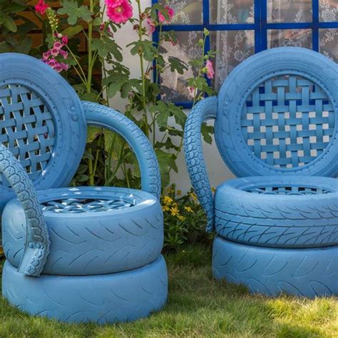 TiresMake creative garden chairs by recycling your old tires, because