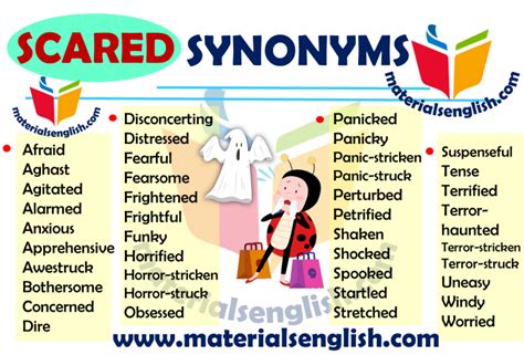 Other Ways to Say SCARED in English - Materials For Learning English
