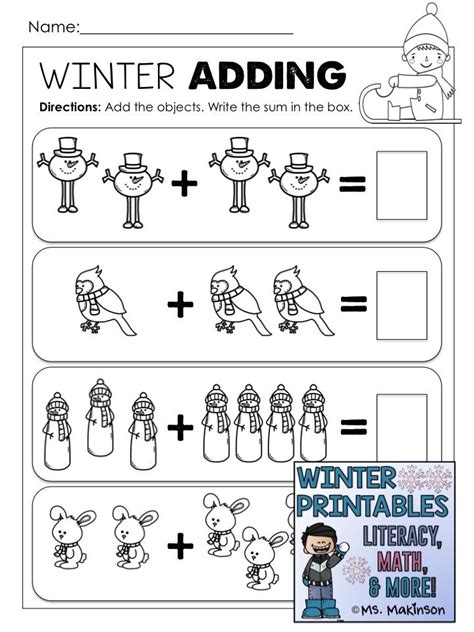 Winter Math Worksheet Printable