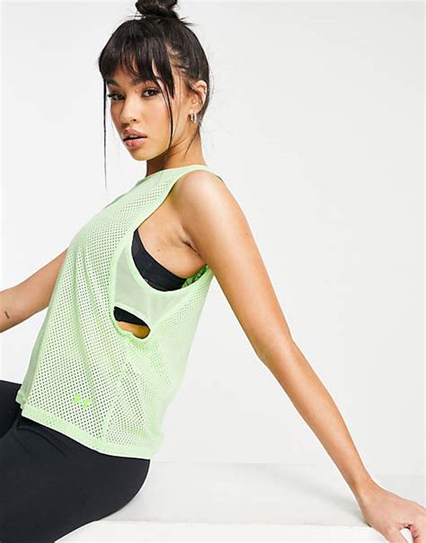 Under Armour Training Heatgear Muscle Mesh Tank Top In Lime Green Asos