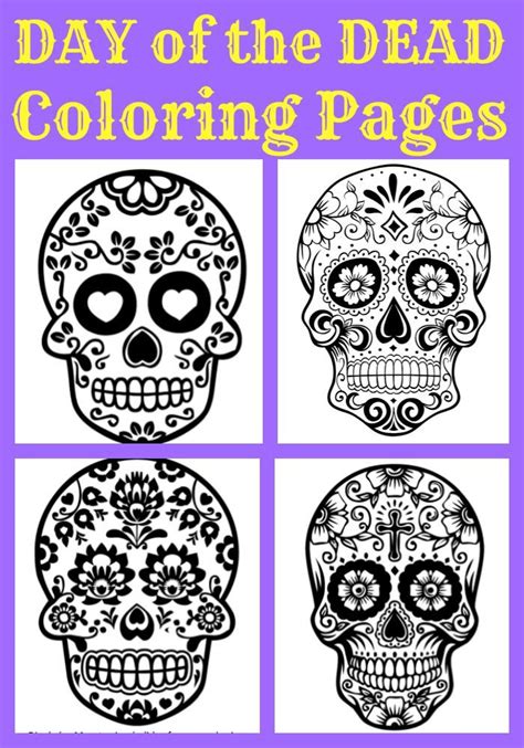 Day Of The Dead Coloring Pages For Kids Great For 3d Activities