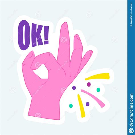 Human Hand With Two Fingers Shows Ok And Approve Gesture Stock Vector Illustration Of Human