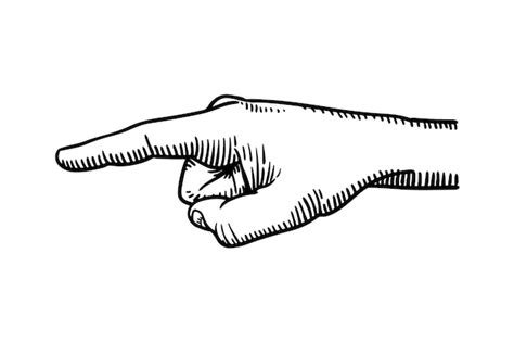 Premium Vector Old Style Illustration Of A Hand Pointing Left With