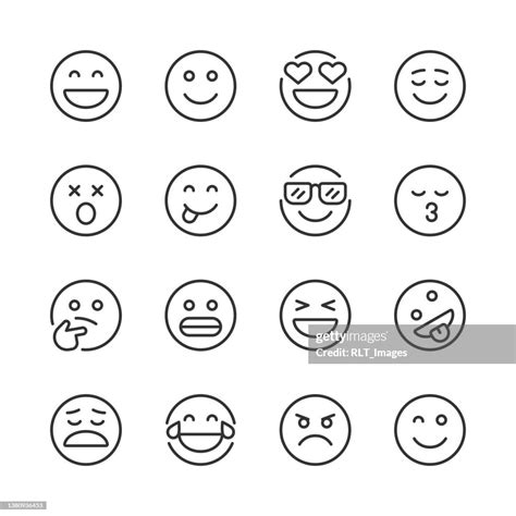 Emoji Icons Monoline Series High Res Vector Graphic Getty Images