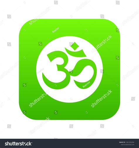 Symbol Aum Icon Digital Green Any Stock Illustration 1261252294