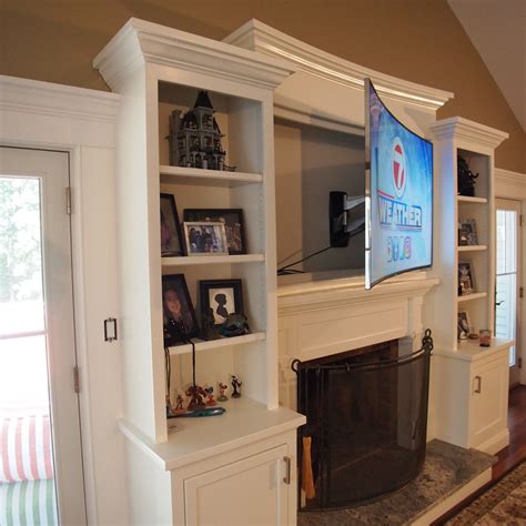 Custom Entertainment Center With Curved Tv Cabinet To Match 65 Curved