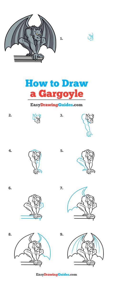 How To Draw A Gargoyle Really Easy Drawing Tutorial