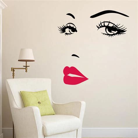 vinyl home kiss decals beautiful sex girl lip eyes wall stickers living bedroom decoration art