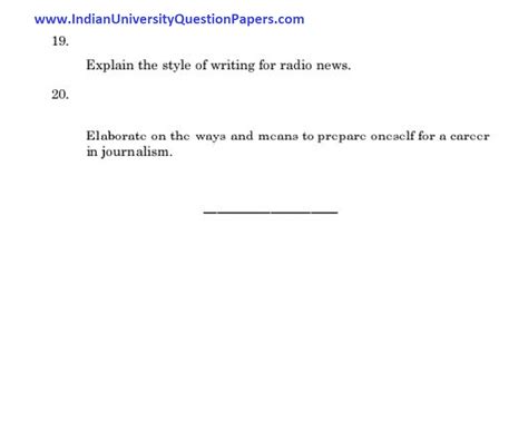 Bharathidasan University B A Writing For Media April Question