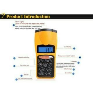 Ultrasonic Laser Digital Distance Meter Measurer Alat Pengukur/Ukur