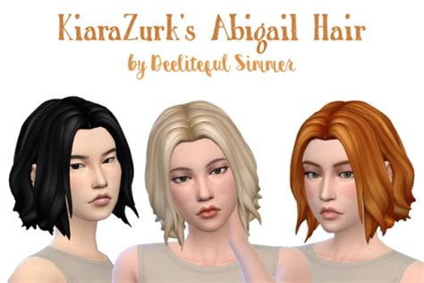 Deelitefulsimmer Kiara`s Abigail Hair Retextured Sims 4 Hairs